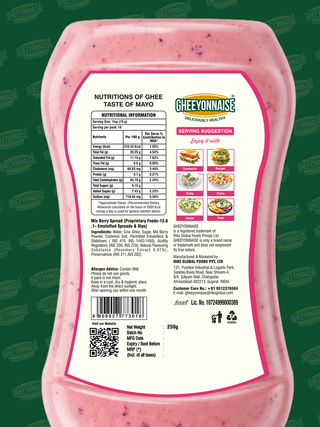 Gheeyonnaise Berry Bliss Spread