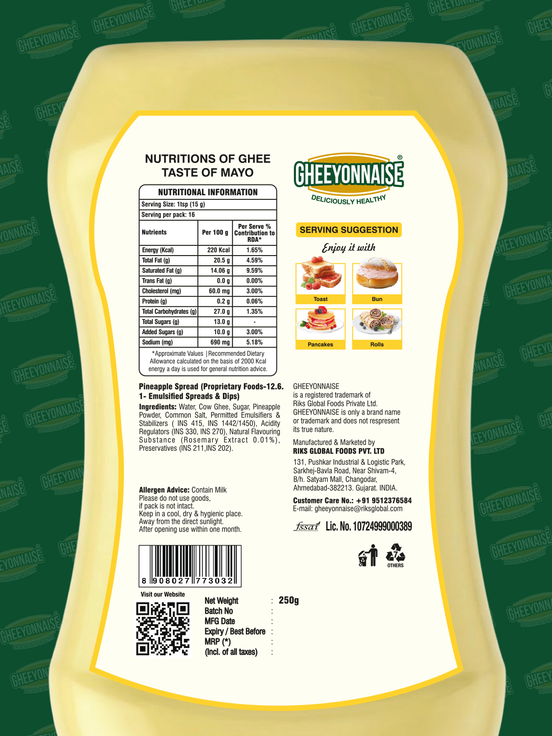 Gheeyonnaise Pineapple Spread