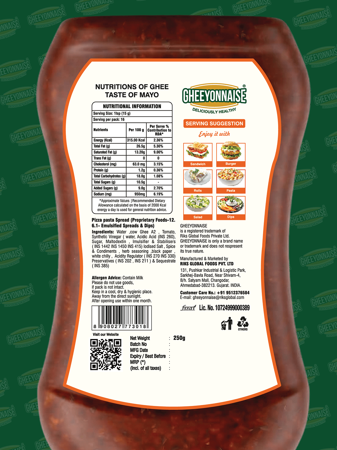 Gheeyonnaise Pizza Pasta Spread